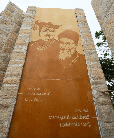 Statues in stone niche